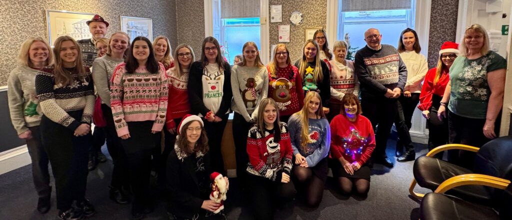 The team at Tallents Solicitors in Newark took part in Christmas Jumper Day 2024